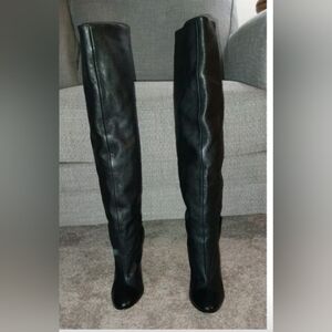 Black Over The Knee High Heel Boots